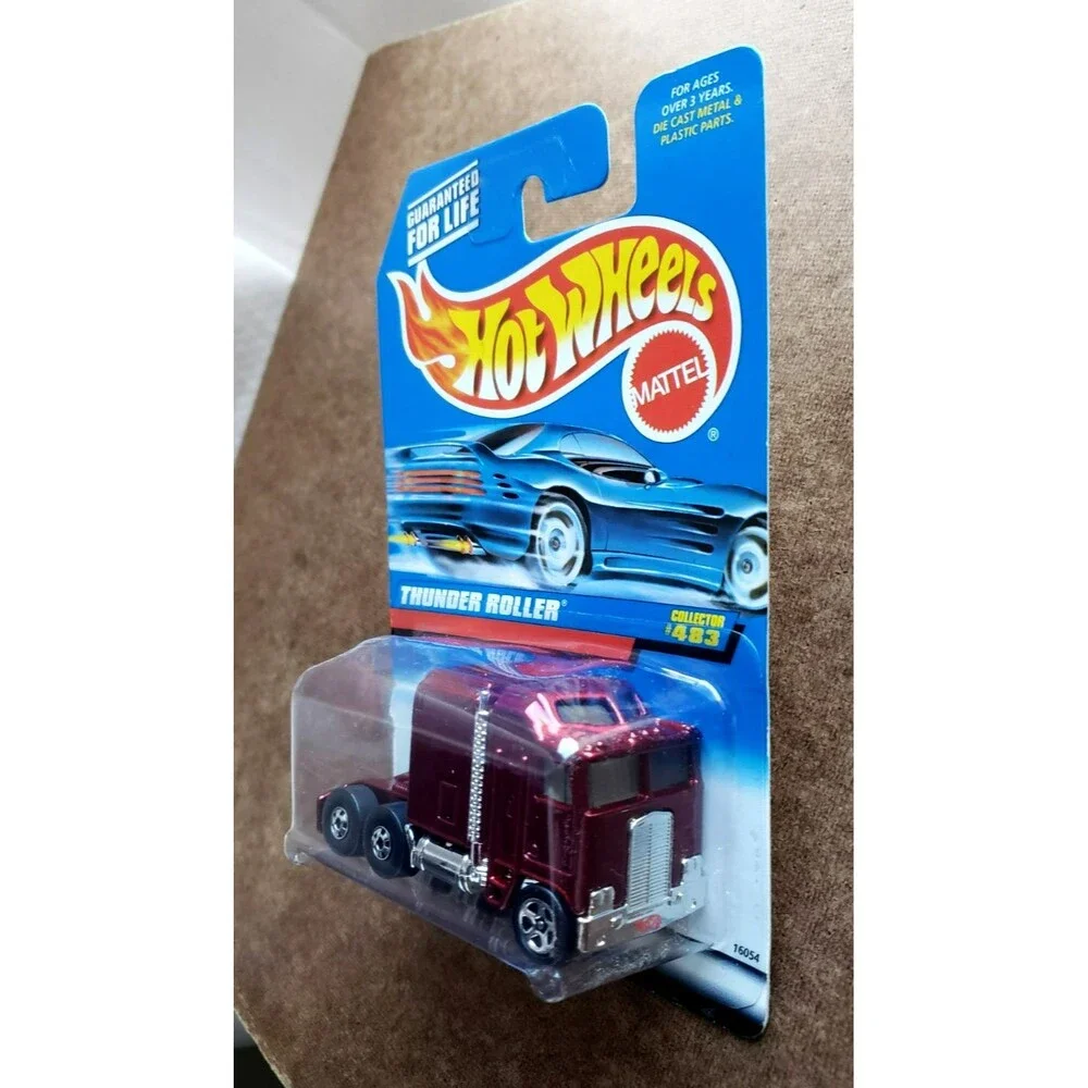 1996 Hot Wheel THUNDER ROLLER Metalflake Dark RED 483 MAINLINE SERIES 16054 1:64